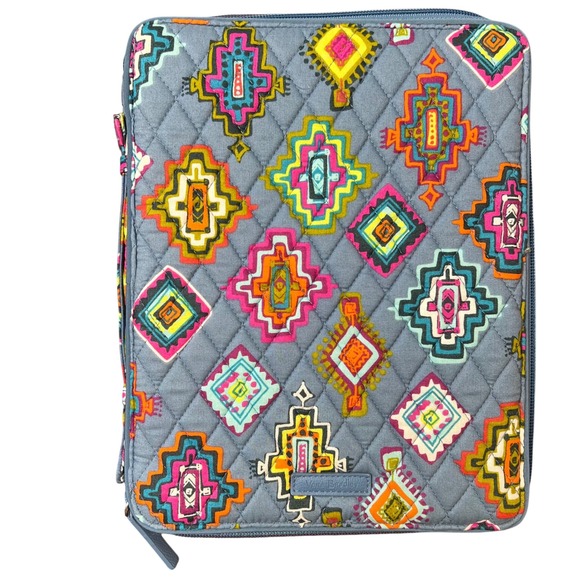 Vera Bradley Accessories - Vera Bradley Pueblo Quilted Zip Around Tech Organizer Portfolio Case Blue Multi